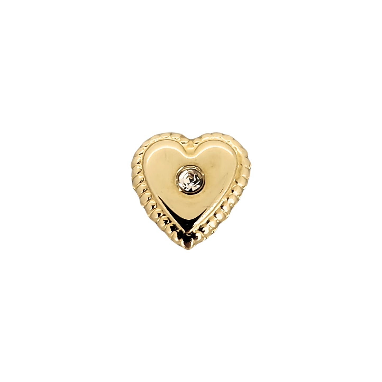 Aretes Corazón Bolitas Zirconia Oro 10k, Tipo Broquel