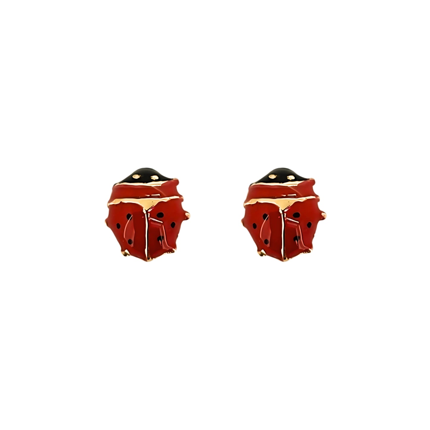 Arete Catarina Esmaltada Inflada, Chico, Mediano o Grande, Oro 10K Tipo Broquel