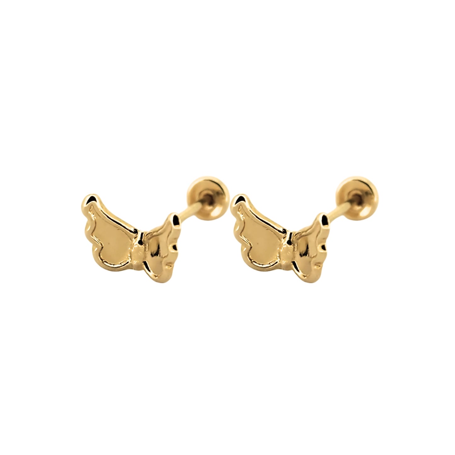Aretes Mariposa Alas 3D Oro 10k, Tipo Broquel