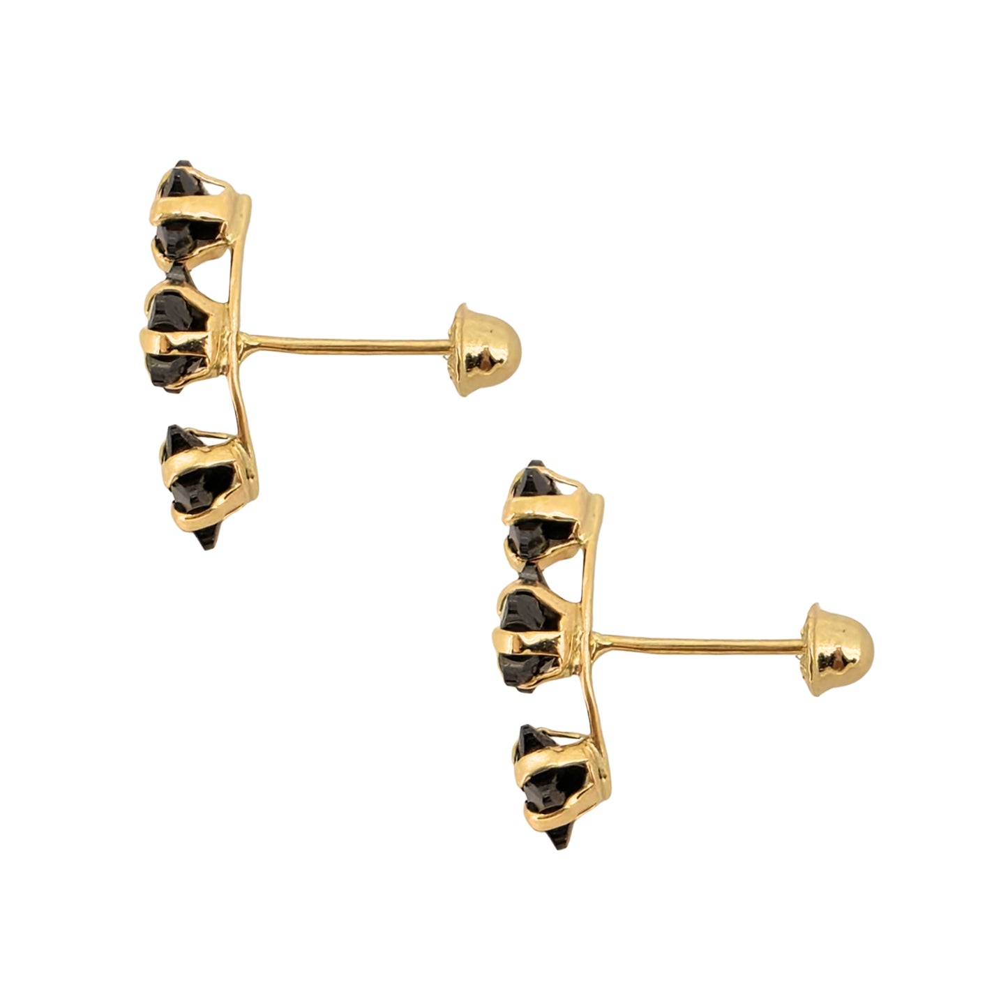 Aretes Oro 10K Broquel Lambada 3 Estrellas Color a Elegir