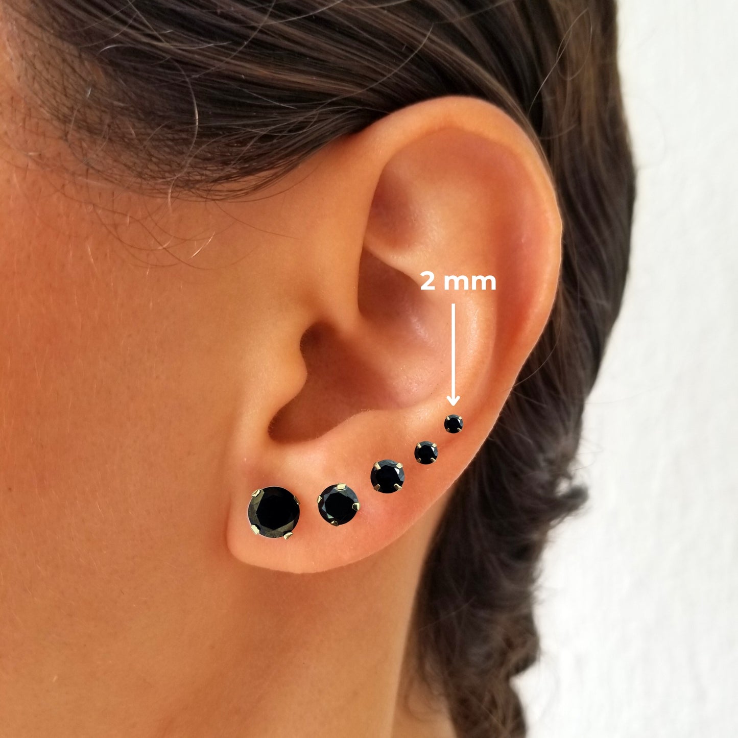 Aretes Zirconia de 2 mm, Tipo Broquel, Color a Elegir