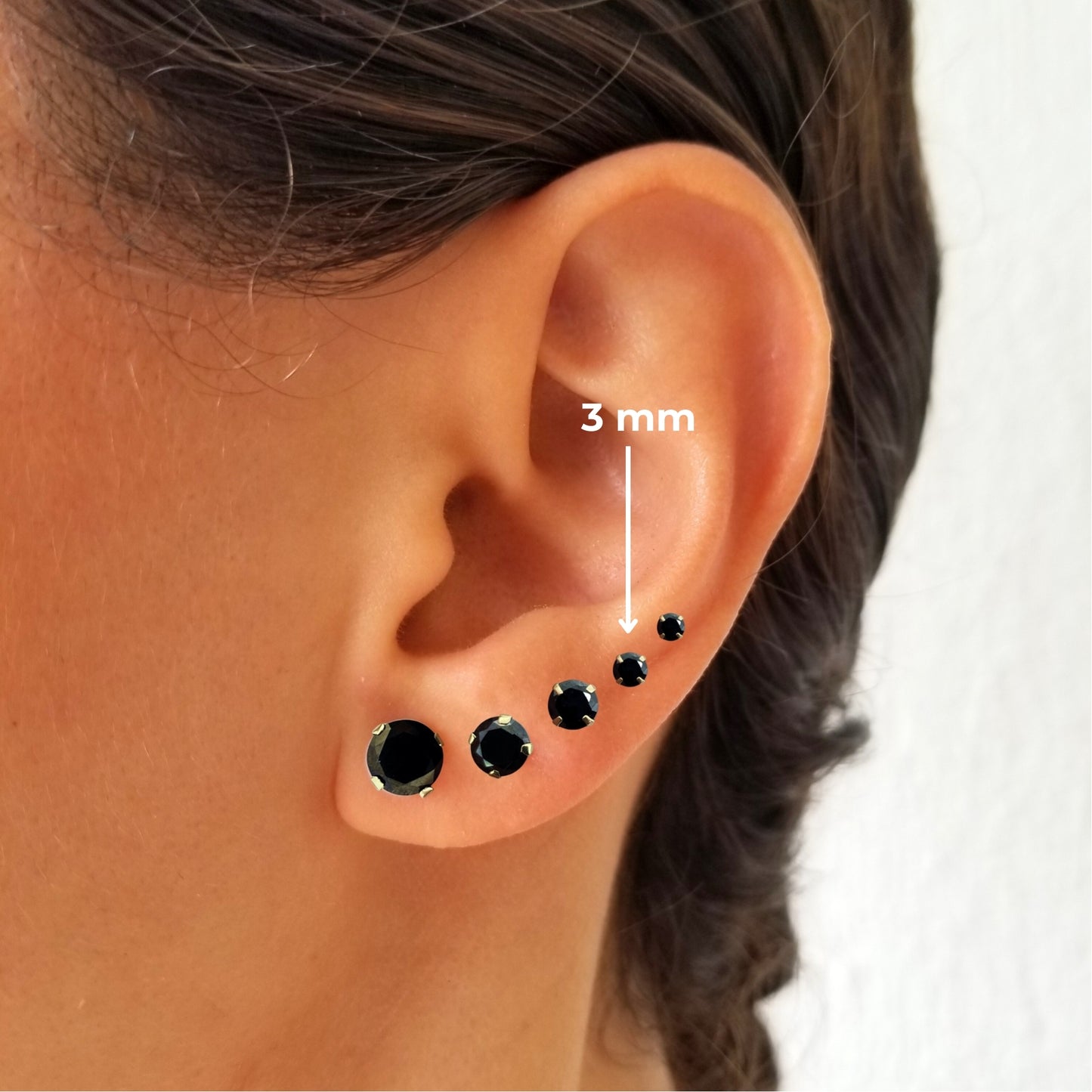 Aretes Zirconia de 3 mm, Tipo Broquel, Color a Elegir