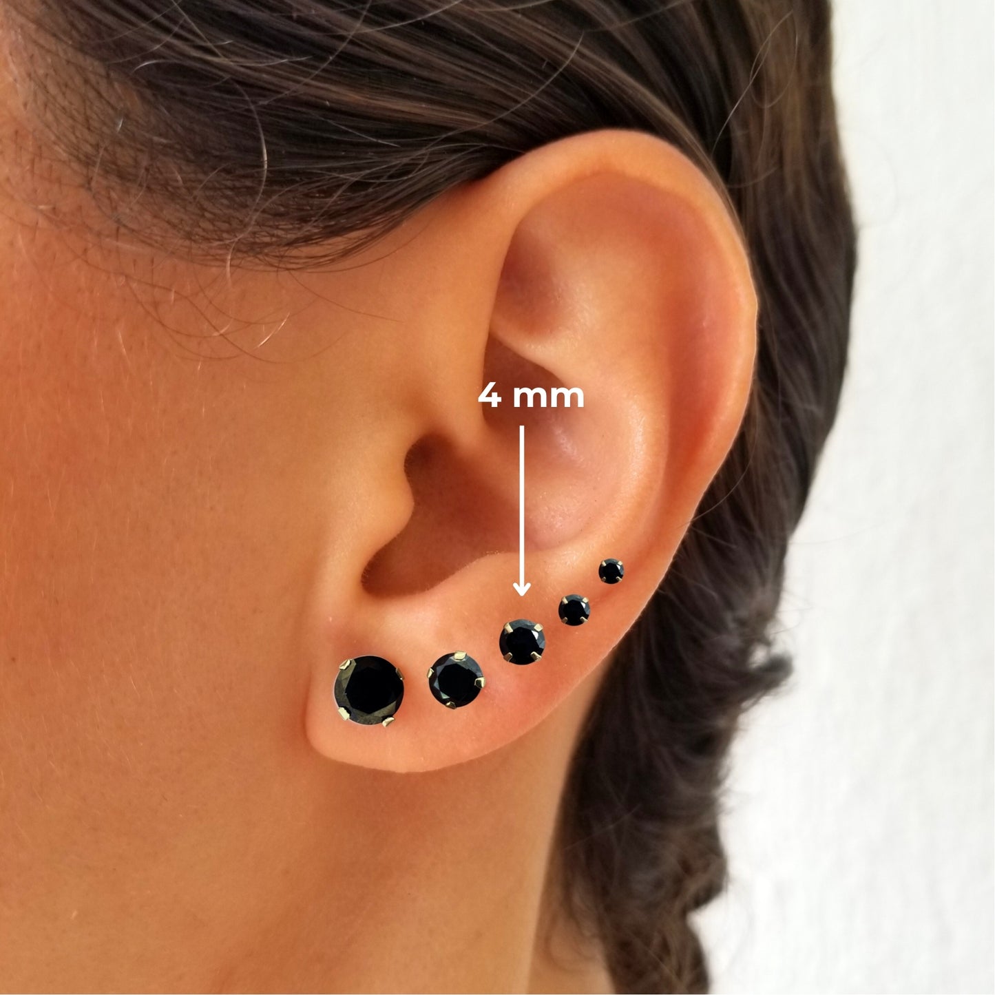 Aretes Zirconia de 4 mm, Tipo Broquel, Color a Elegir
