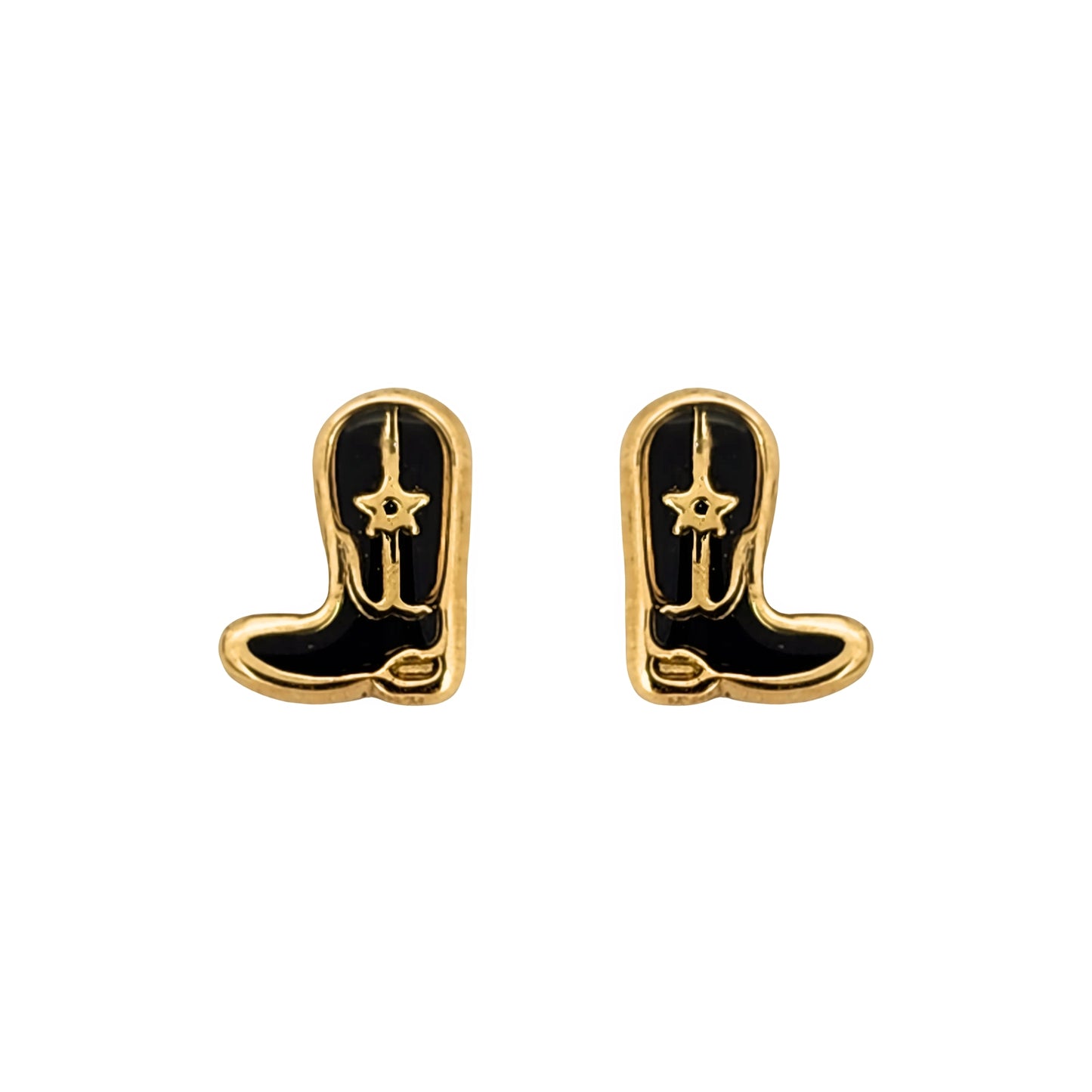 Aretes Bota Esmaltada Oro 10k, Tipo Broquel