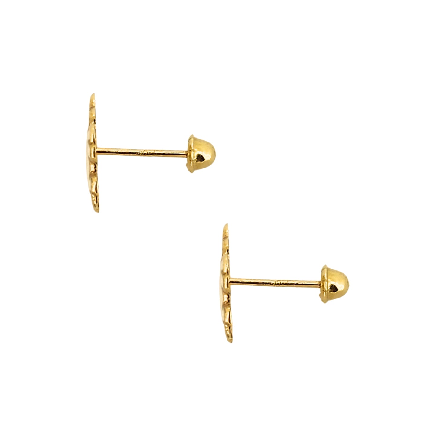 Aretes Unicornio Bebe Esmaltado, Oro 10K Tipo Broquel