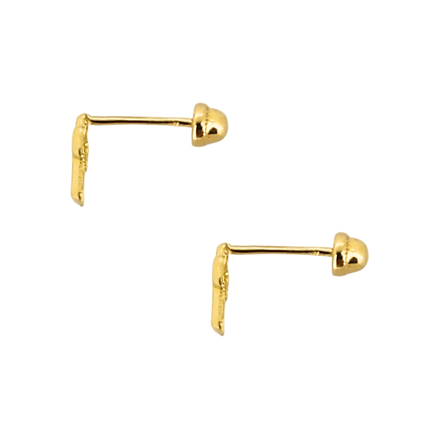 Aretes Cruz Silueta, Oro 10K Tipo Broquel
