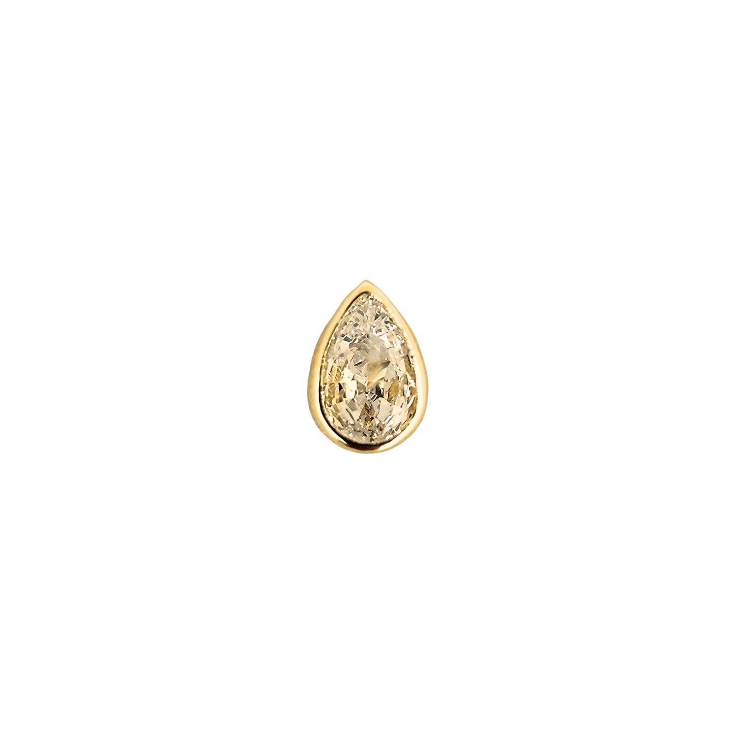 Aretes Bisel Gota Zirconia #6x4 o #5x3 Oro 10k, Tipo Broquel