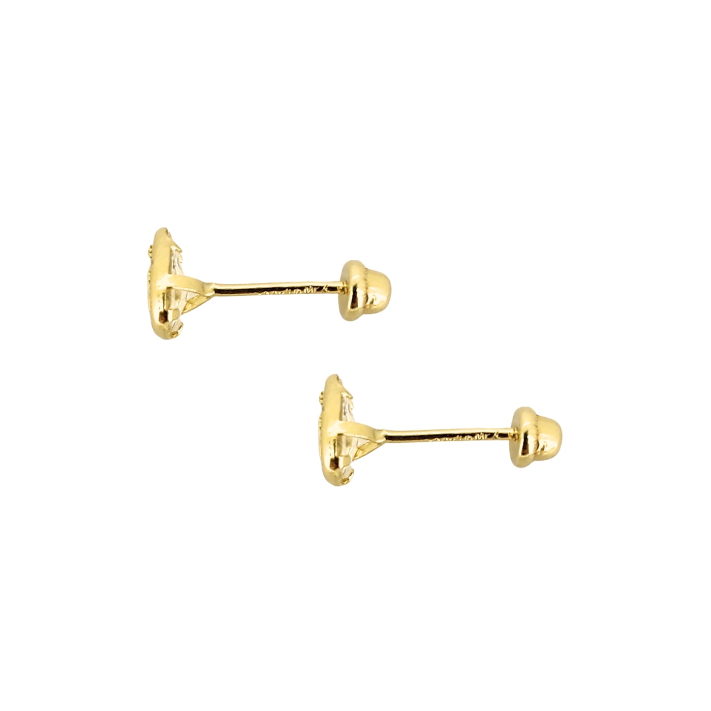 Aretes Bisel Gota Zirconia #6x4 o #5x3 Oro 10k, Tipo Broquel