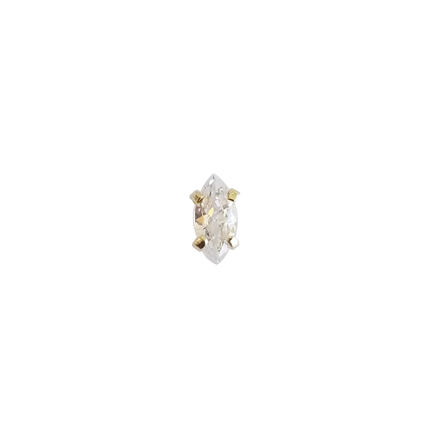 Aretes Marquiz 5x2.5 Zirconia Oro 10K, Tipo Broquel