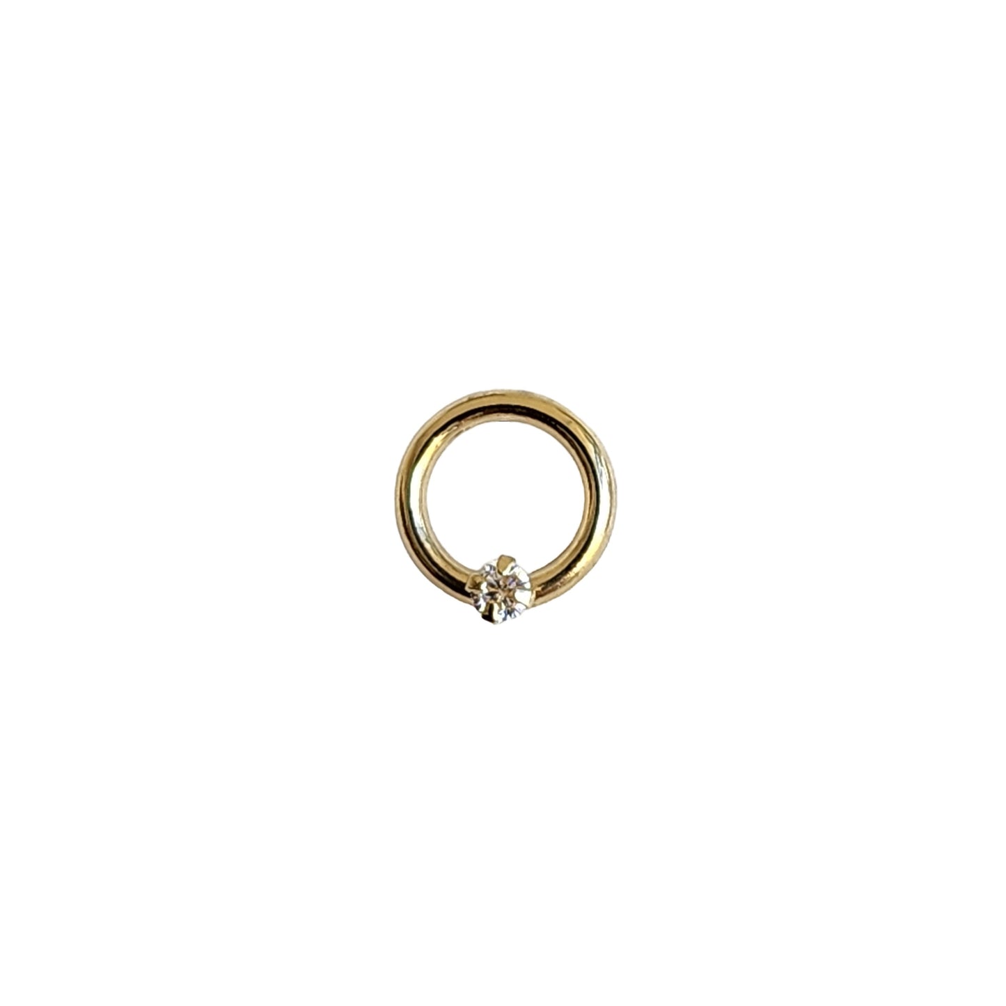 Aretes Aro Liso Zirconia #2 Oro 10k, Tipo Broquel