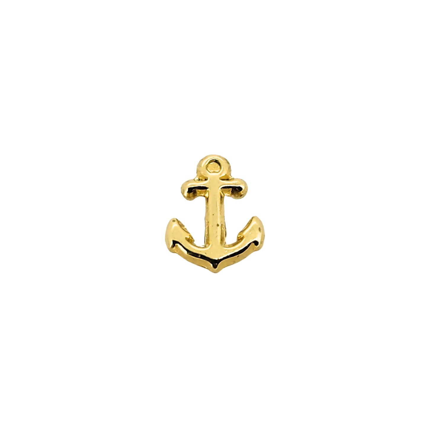 Aretes Ancla Lisa Oro 10k, Tipo Broquel
