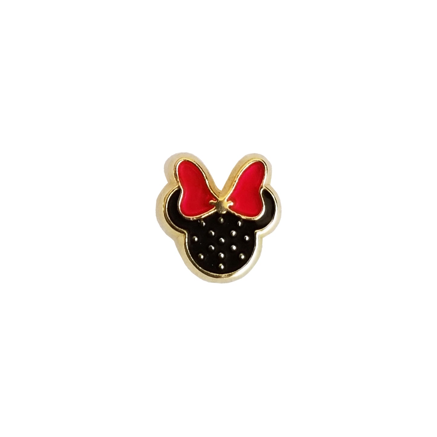 Aretes Ratoncita Esmaltado Color, Oro 10K Tipo Broquel