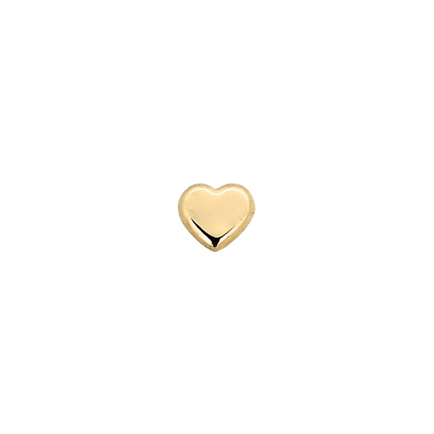 Aretes Corazón Mini Espejo Oro 10k, Tipo Broquel