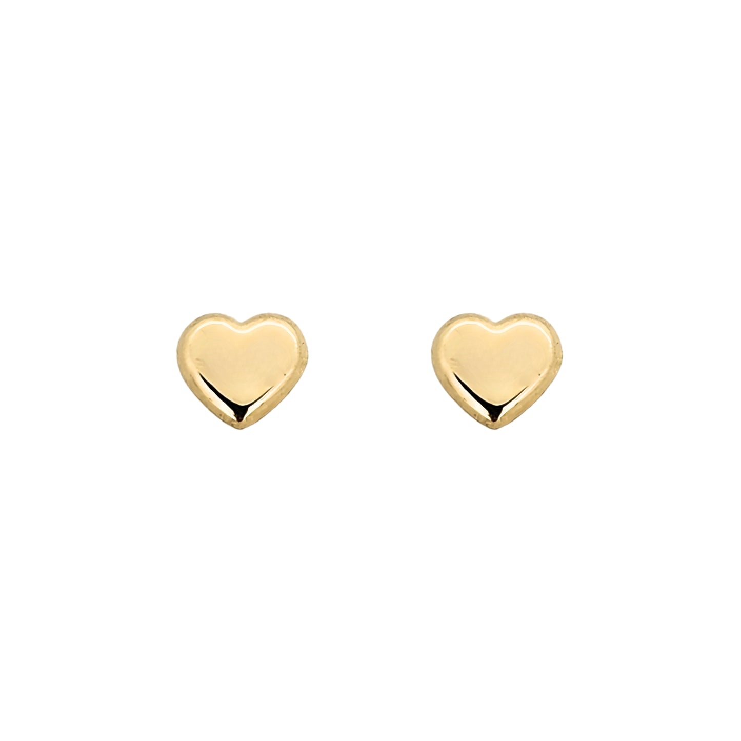 Aretes Corazón Mini Espejo Oro 10k, Tipo Broquel