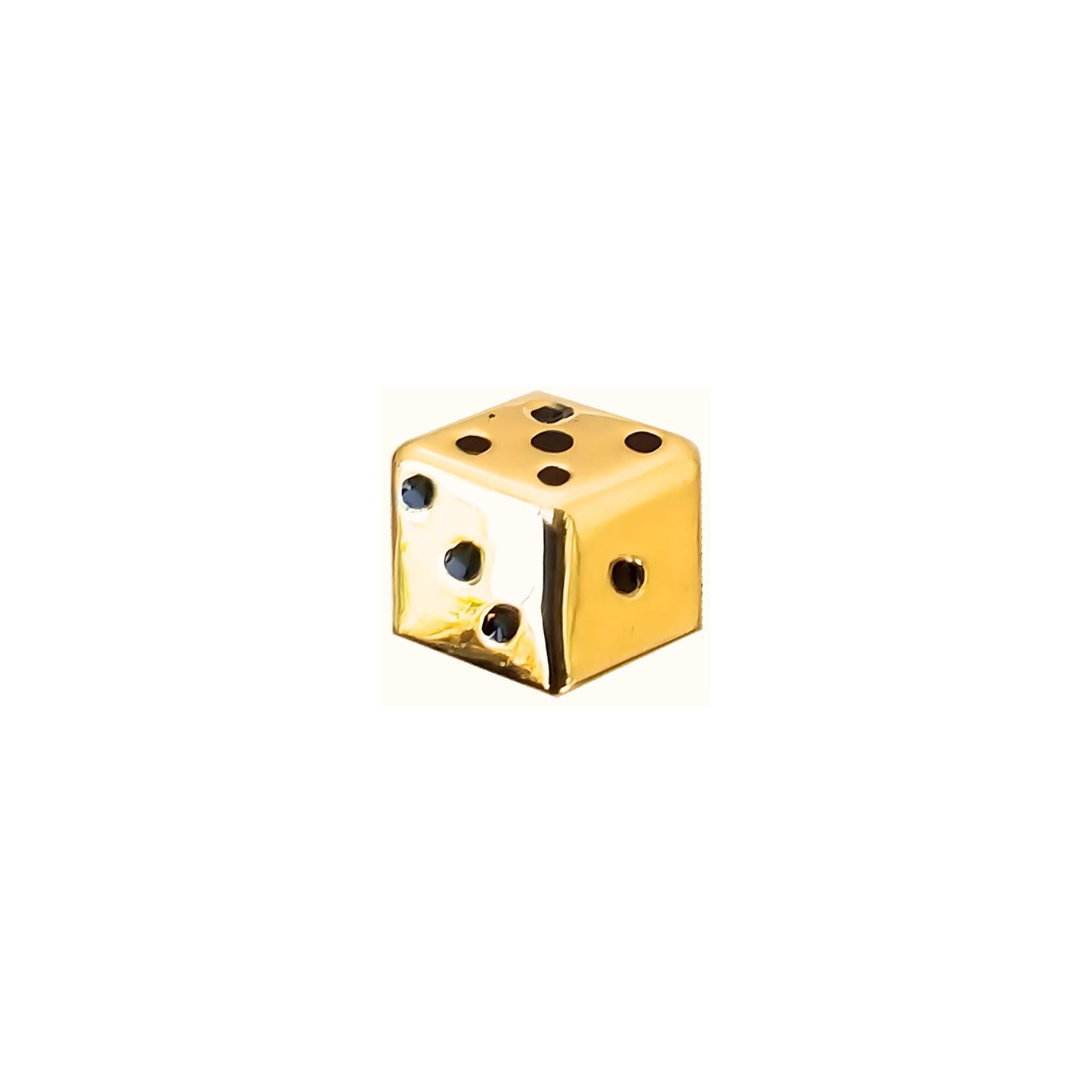 Aretes Dados, Las Vegas Casino, Suerte Oro 10K, Tipo Broquel