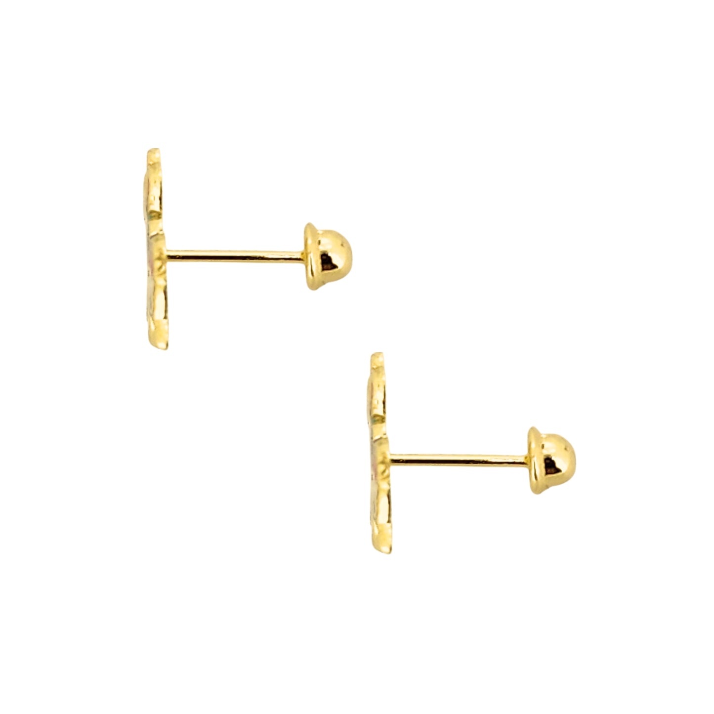 Aretes Unicornio Completo Esmaltado, Oro 10K Tipo Broquel