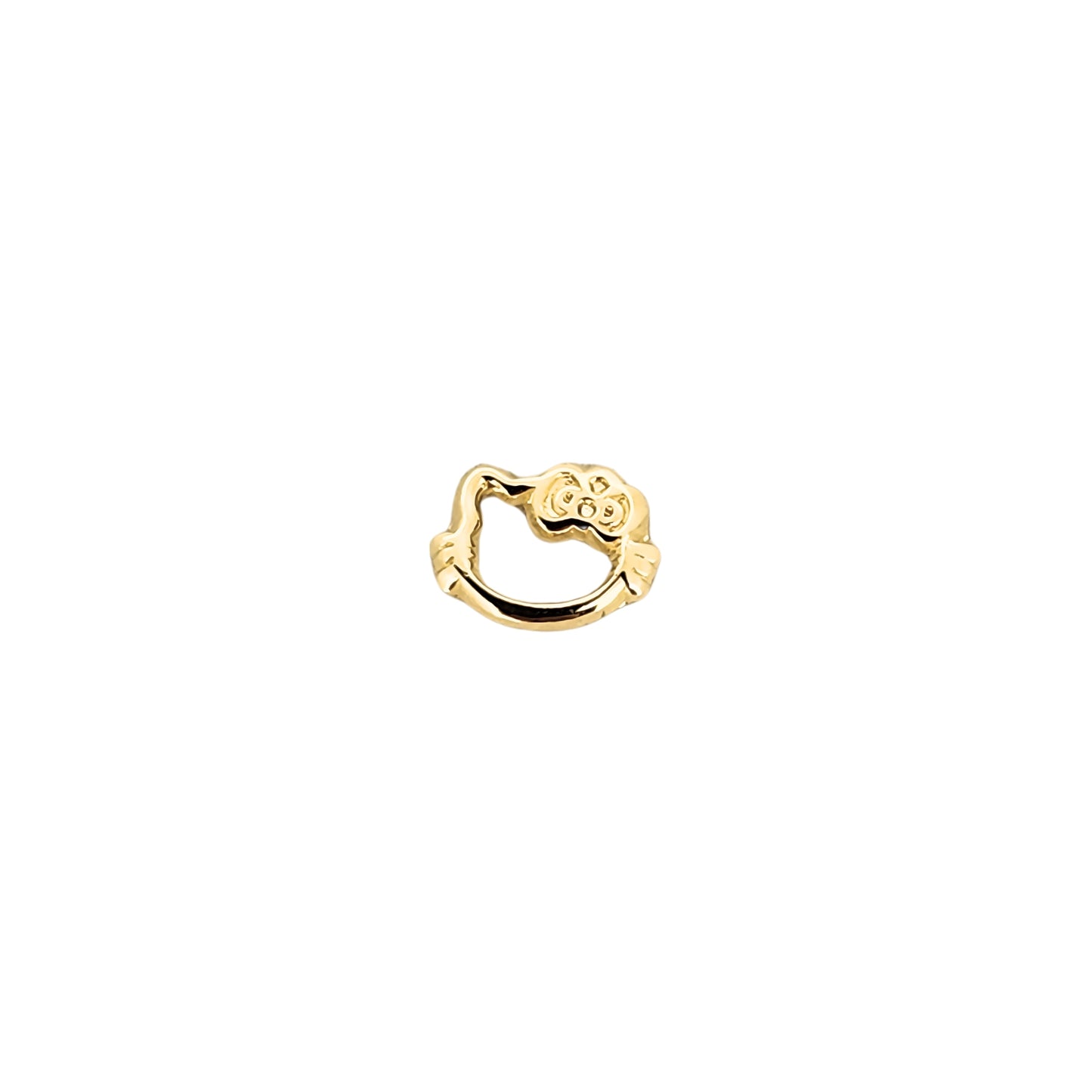 Aretes Gatita Silueta Oro 10k, Tipo Broquel