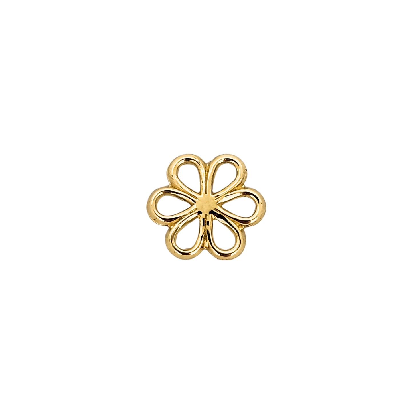 Aretes Flor, Oro 10K Tipo Broquel