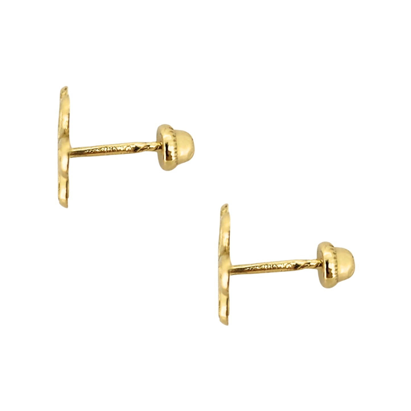 Aretes Flor, Oro 10K Tipo Broquel