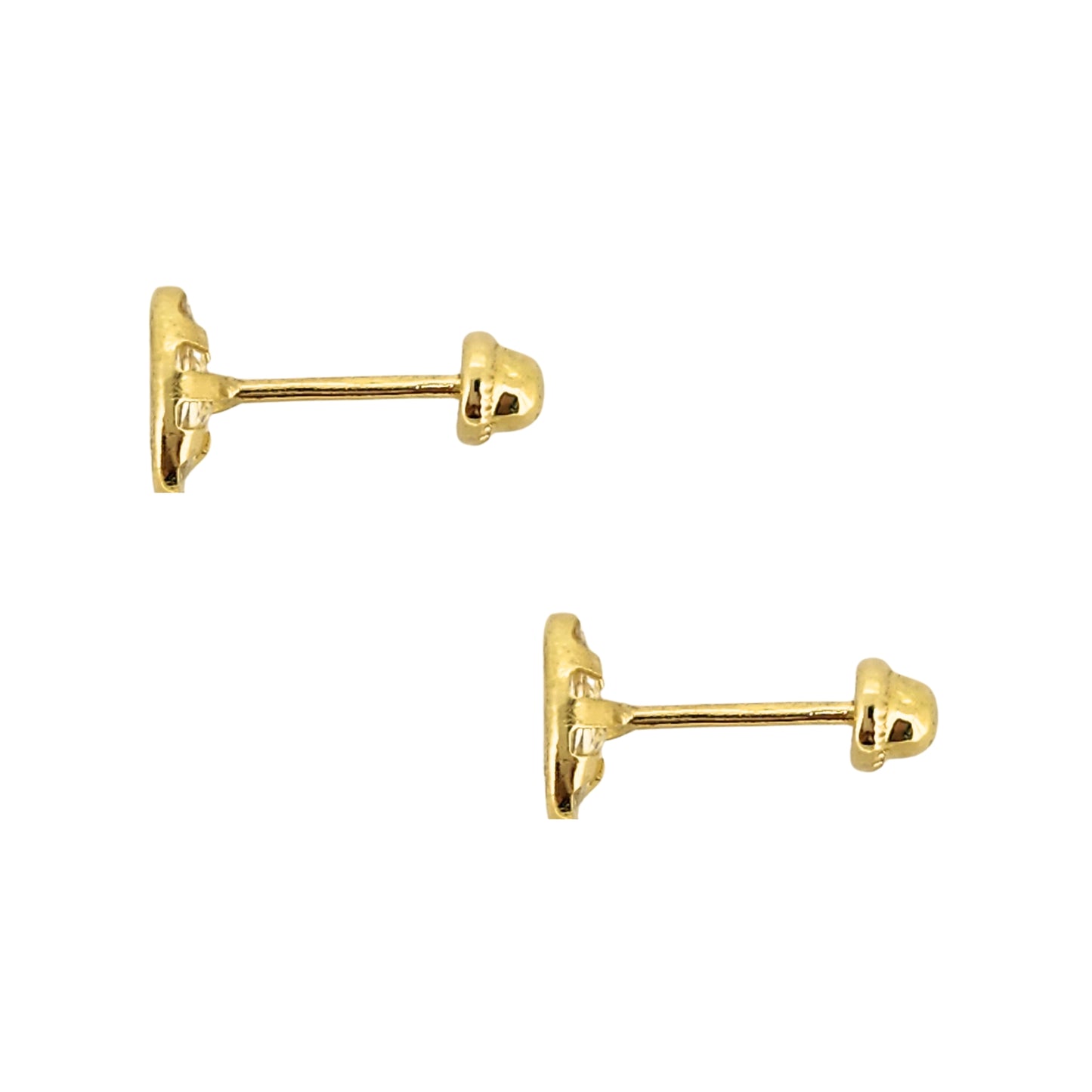 Aretes Oro 10K Broquel Zirconia Corte Marquise Bisel 6x3 mm o 5x2.5 mm a elegir