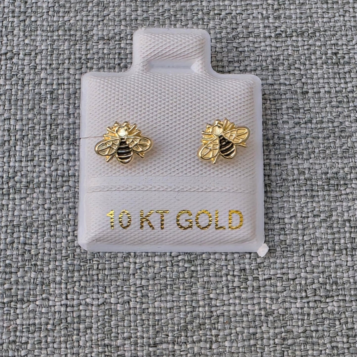Aretes Oro 10K Broquel Abejita