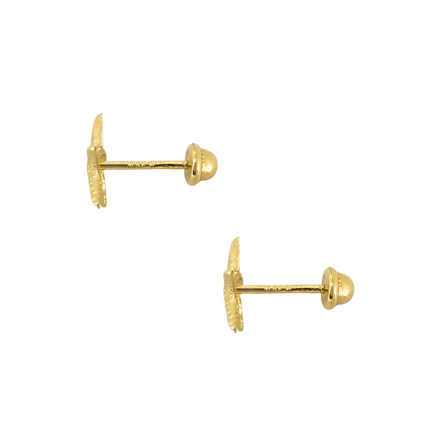 Aretes Oro 10K Broquel Estrella de Mar