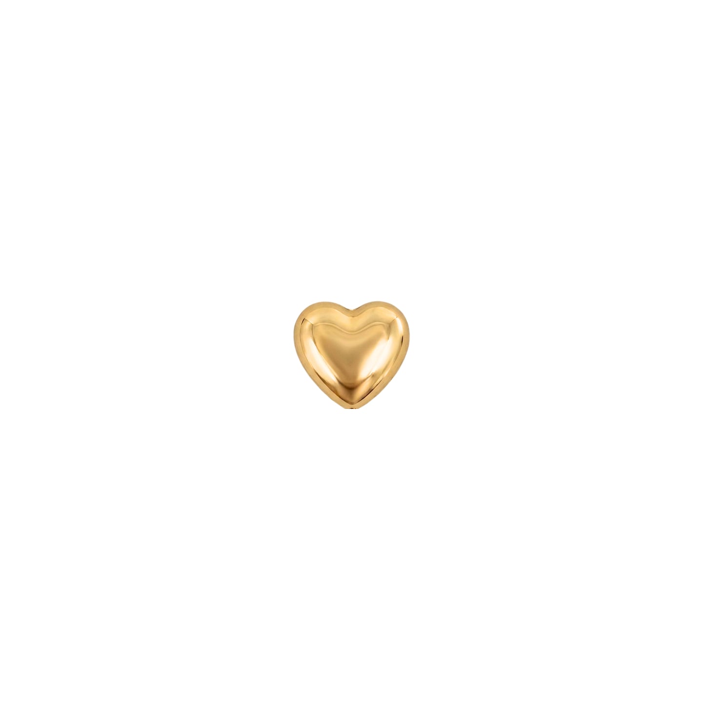 Aretes Oro 10K Broquel Corazon Inflado Chico