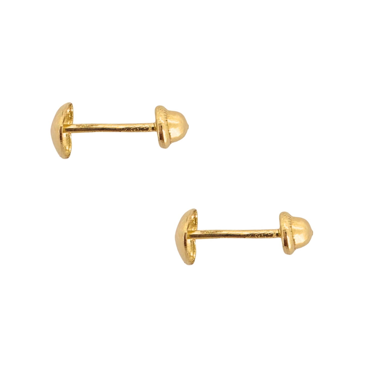 Aretes Oro 10K Broquel Corazon Inflado Chico