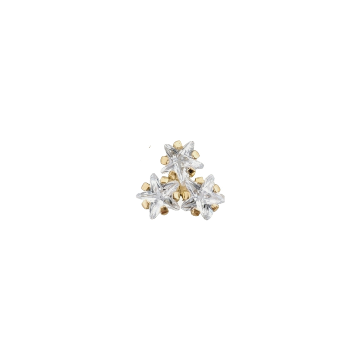 Aretes Oro 10K Broquel Trébol 3 Estrellas