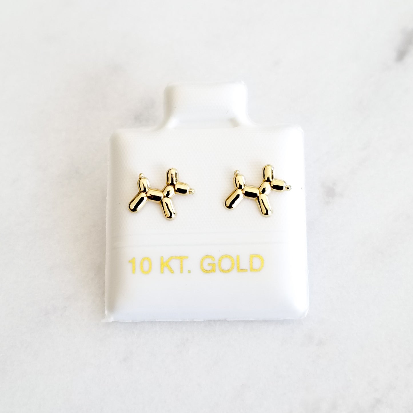 Aretes Perro Globo Oro 10k, Tipo Broquel