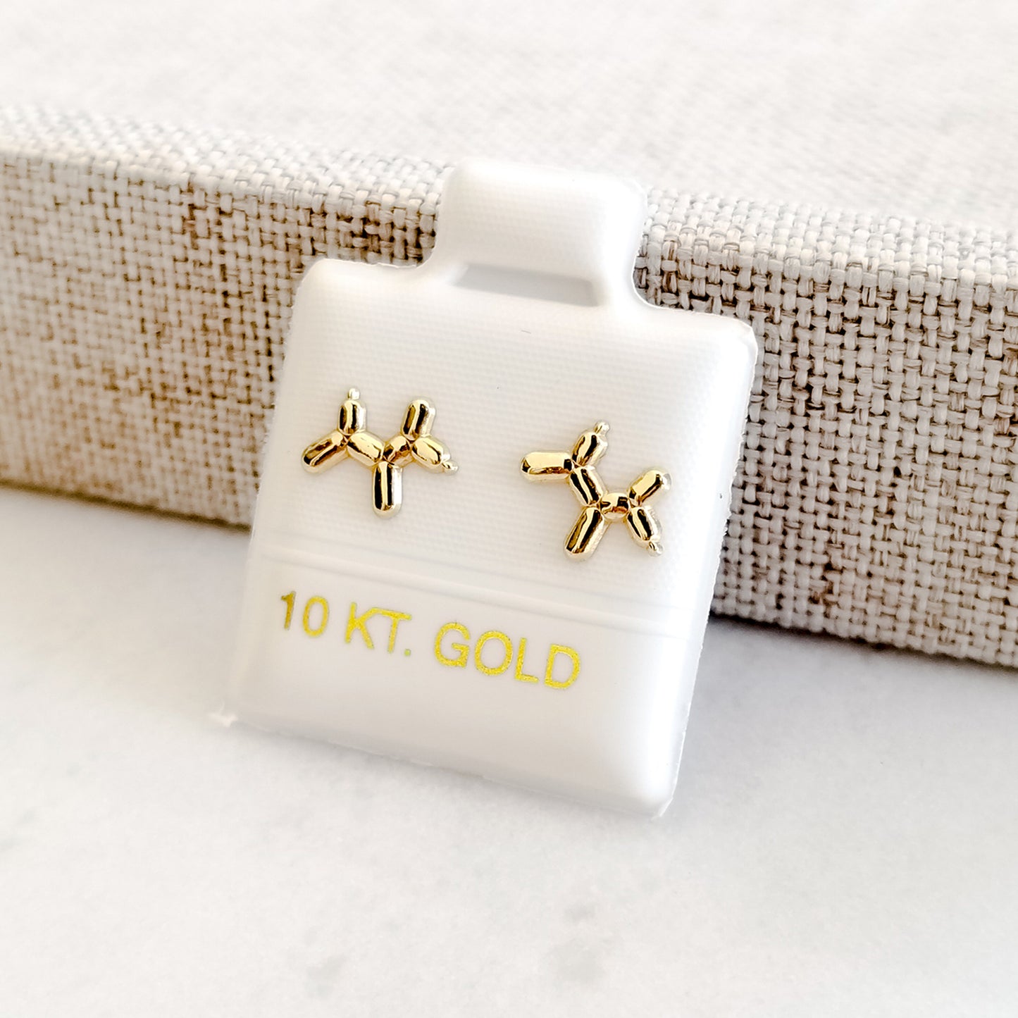 Aretes Perro Globo Oro 10k, Tipo Broquel