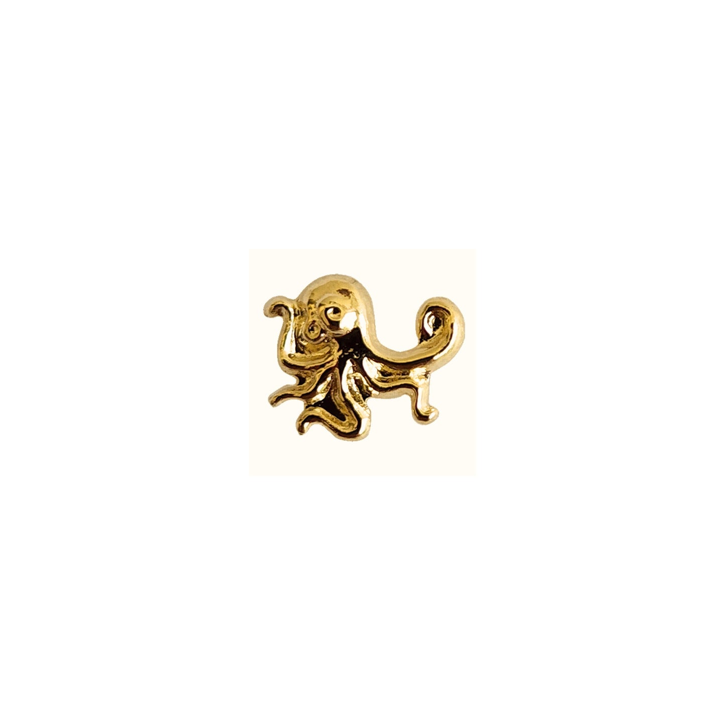 Aretes Oro 10K Broquel Pulpo