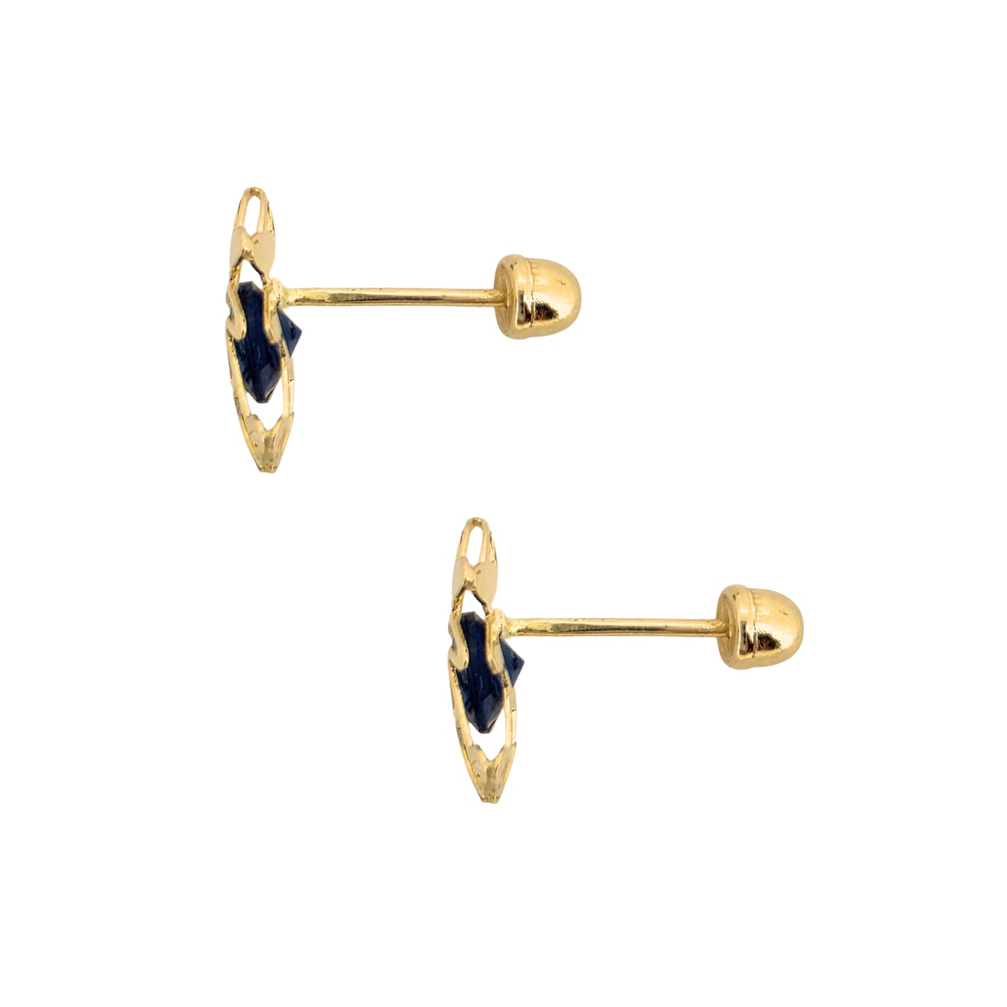 Aretes Oro 10K Broquel Niño Color a Elegir