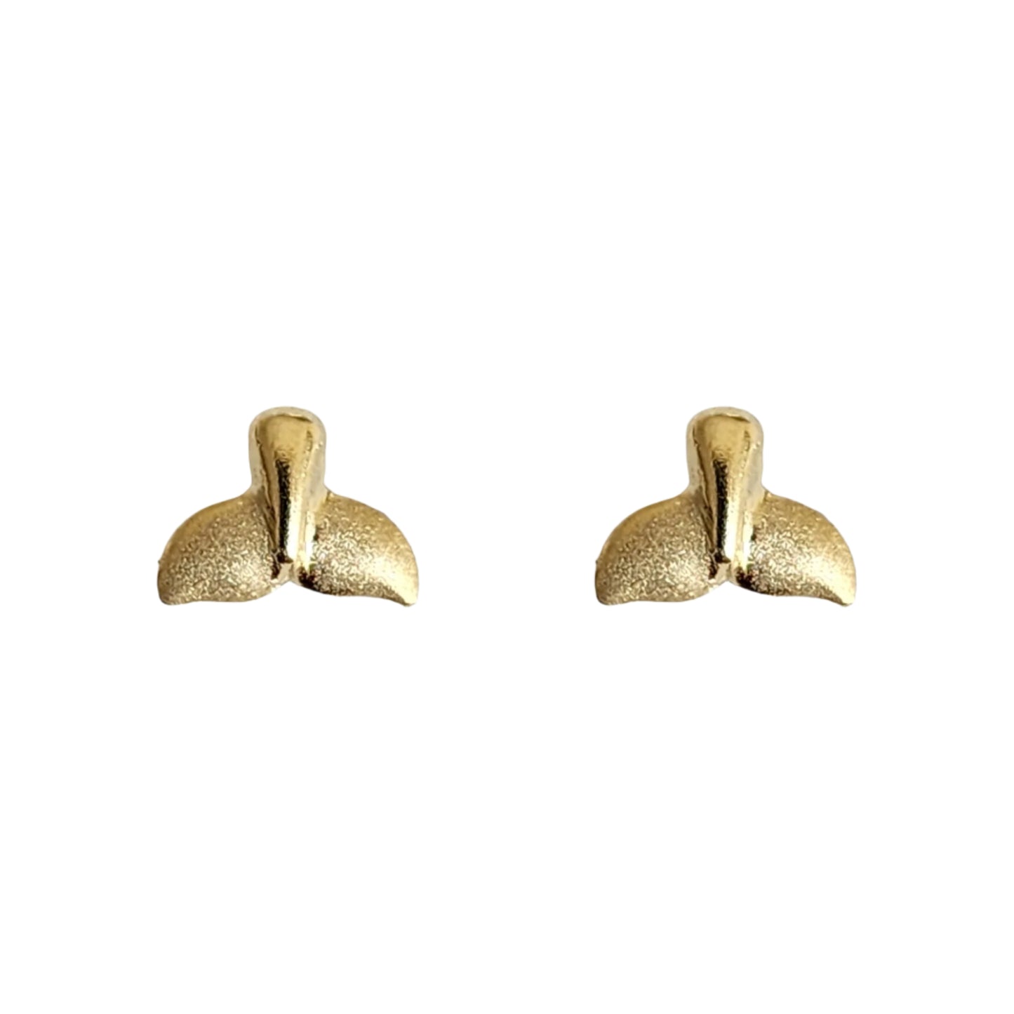 Aretes Cola de Sirena / Ballena, Oro 10K Tipo Broquel
