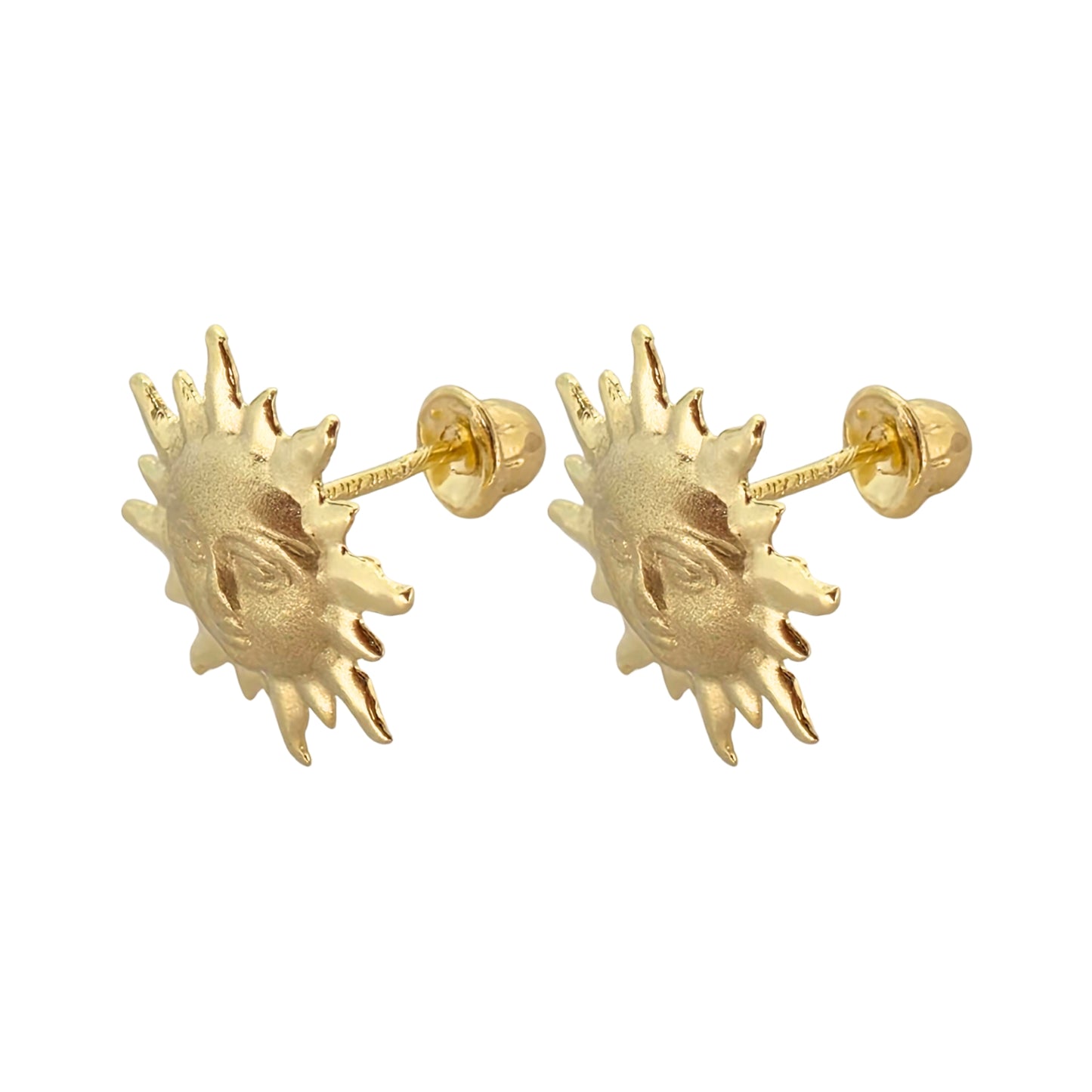 Aretes Oro 10K Broquel Sol