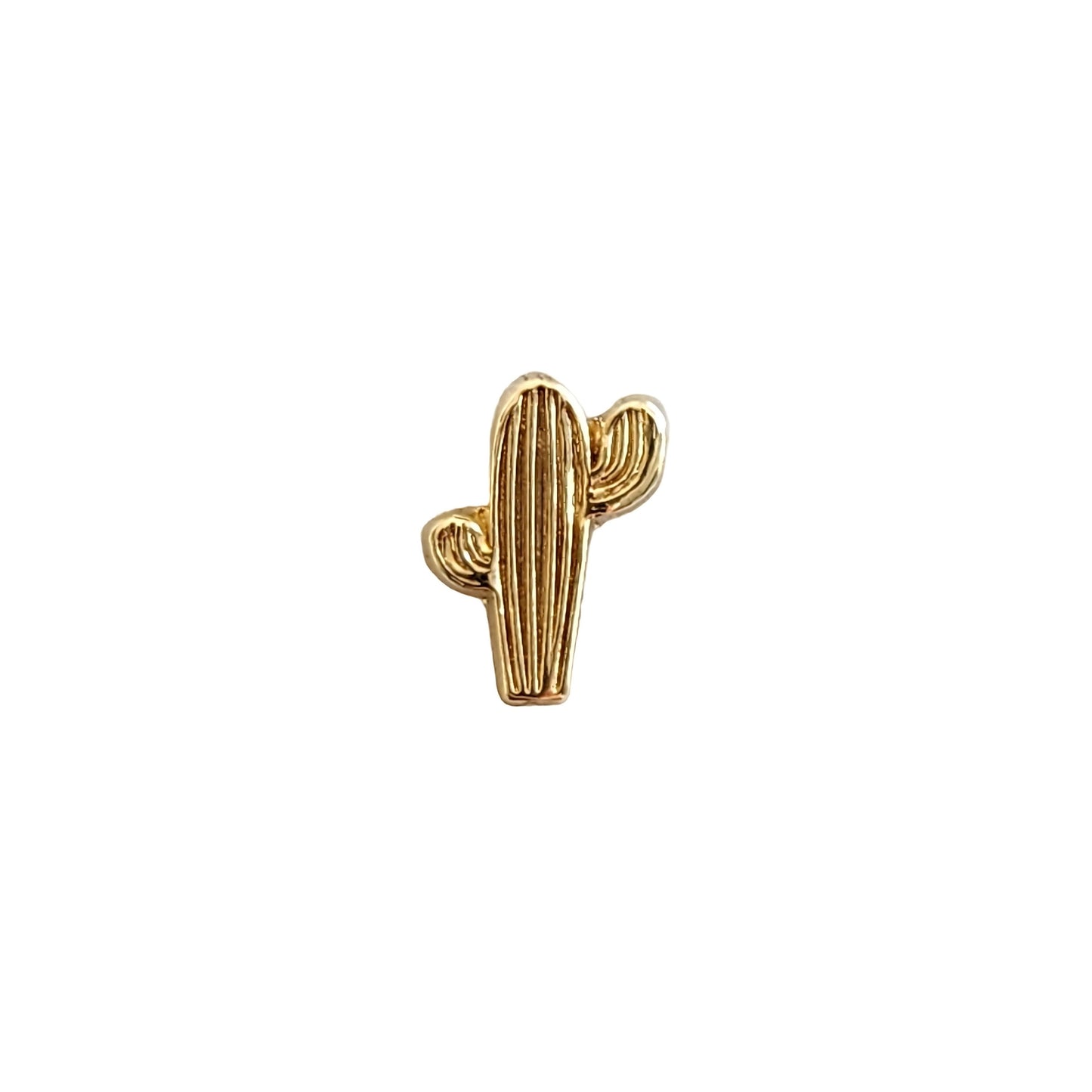 Aretes Forma Cactus, Oro 10K Tipo Broquel