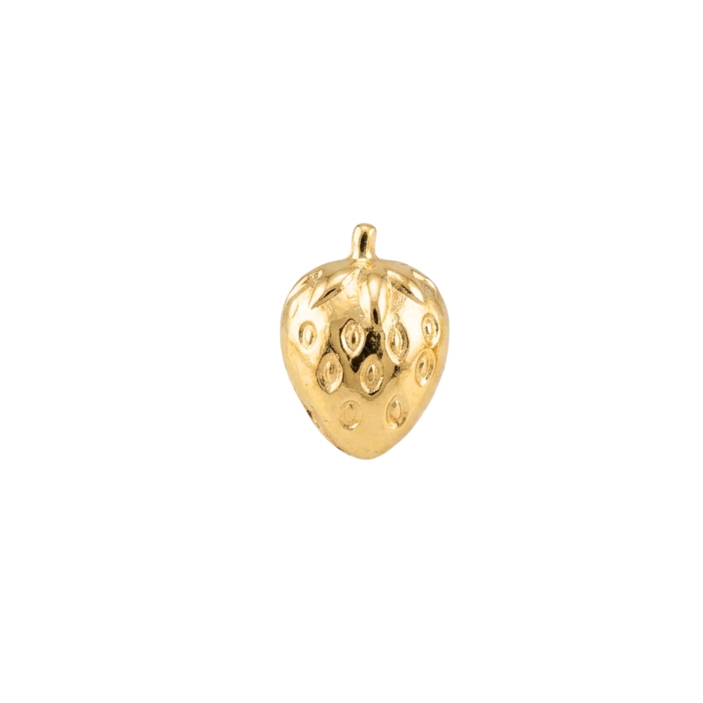 Aretes Oro 10K Broquel Fresa Dorada