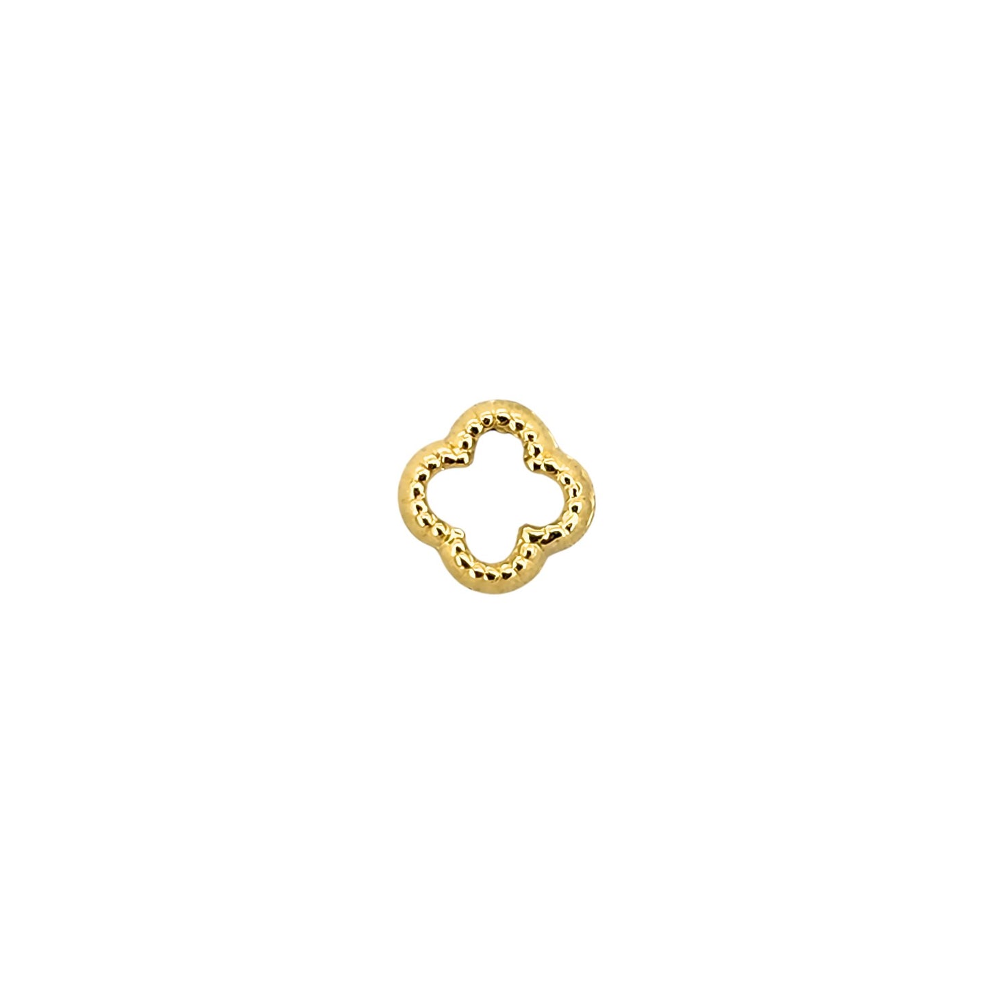 Aretes Trébol Silueta, Oro 10K Tipo Broquel