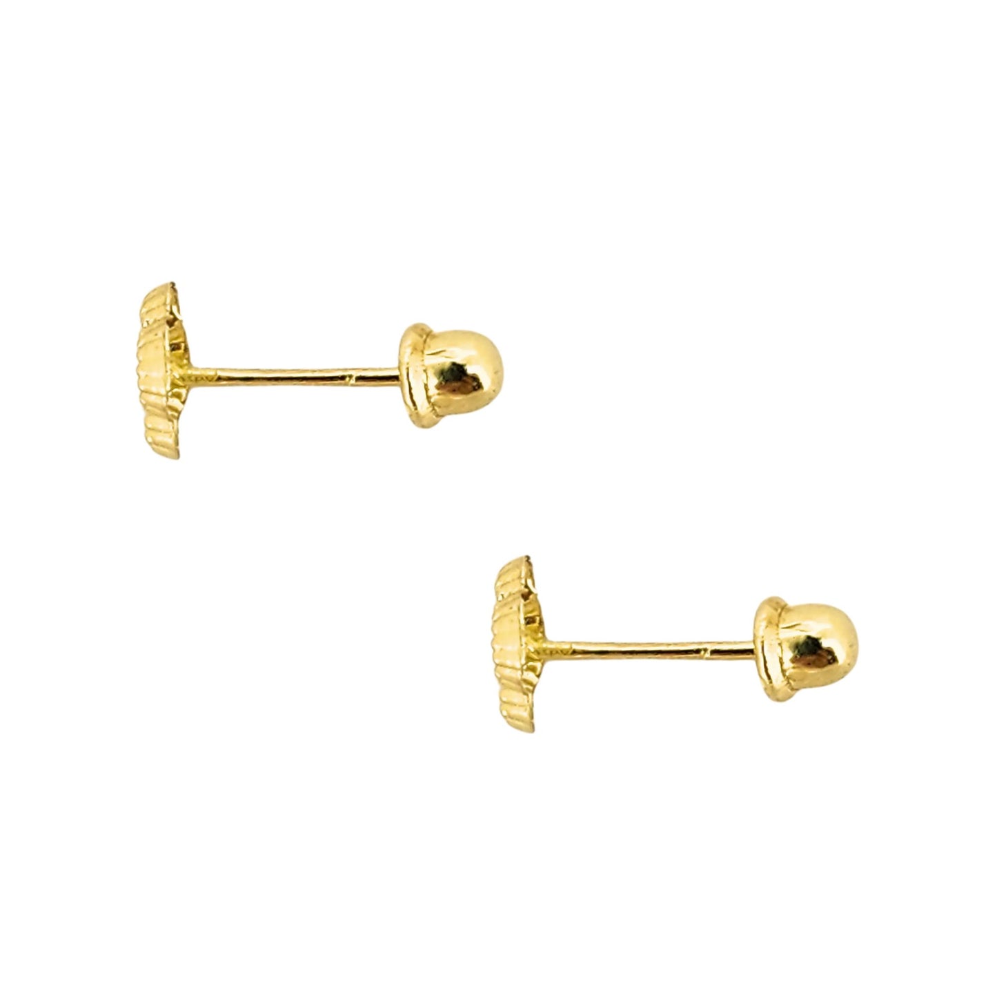 Aretes Trébol Silueta, Oro 10K Tipo Broquel