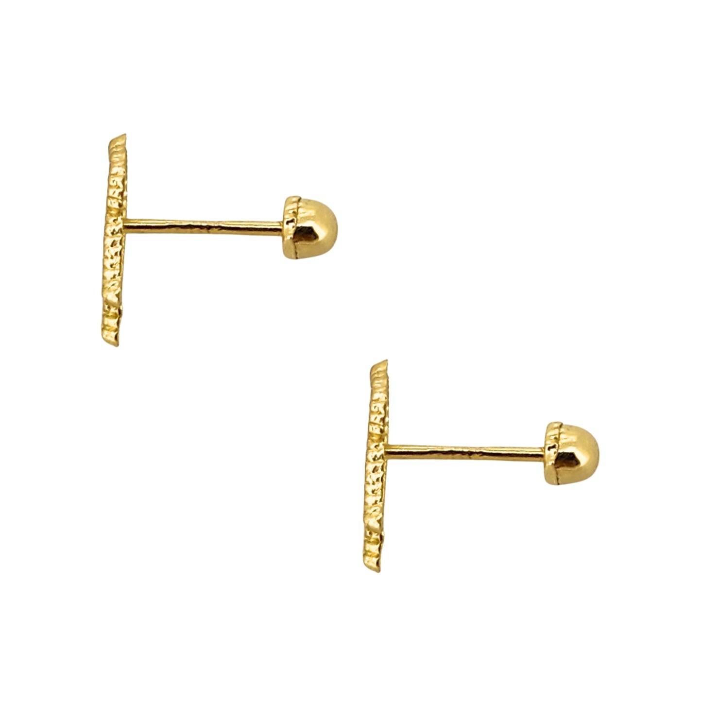 Aretes Oro 10K Broquel Paloma Blanca Esmaltada