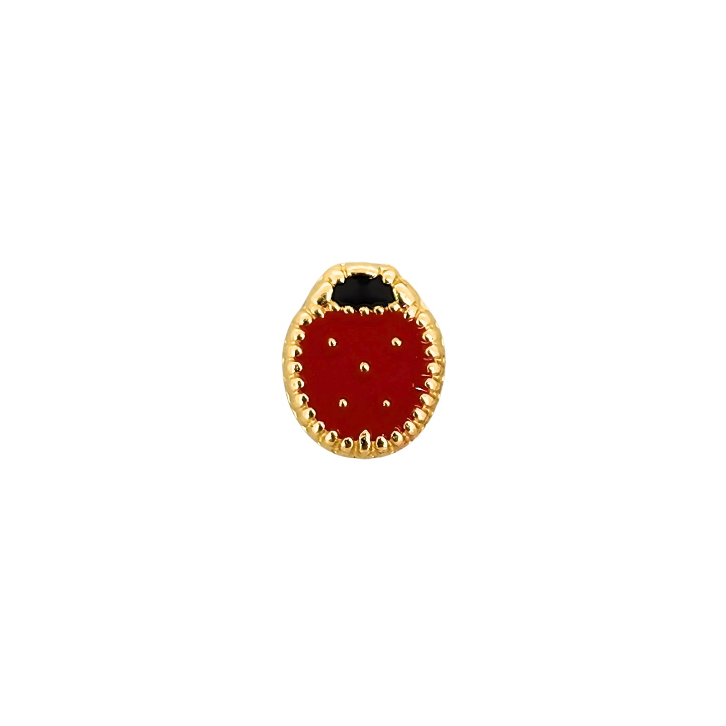 Aretes Catarina Boleada Esmaltada, Oro 10K Tipo Broquel