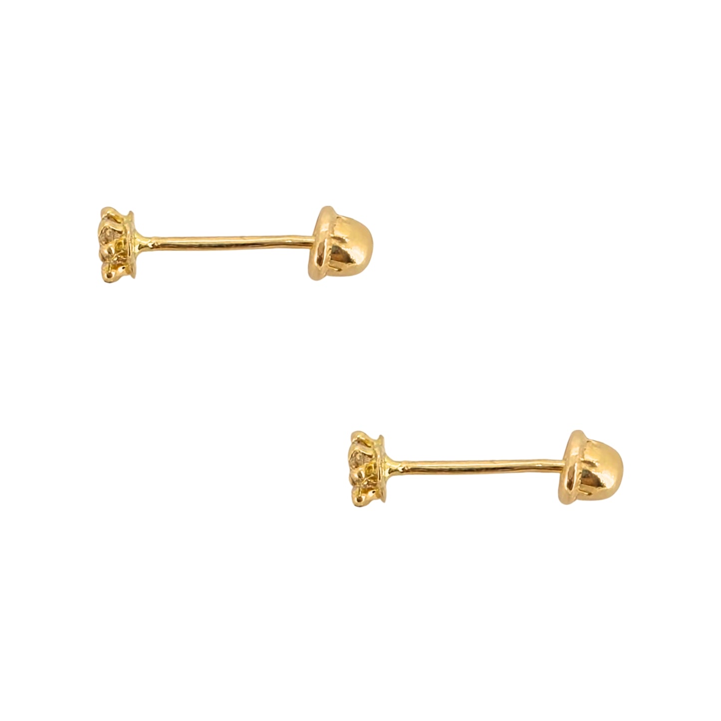 Aretes Oro 10K Broquel Trebol Piedras Color a Elegir