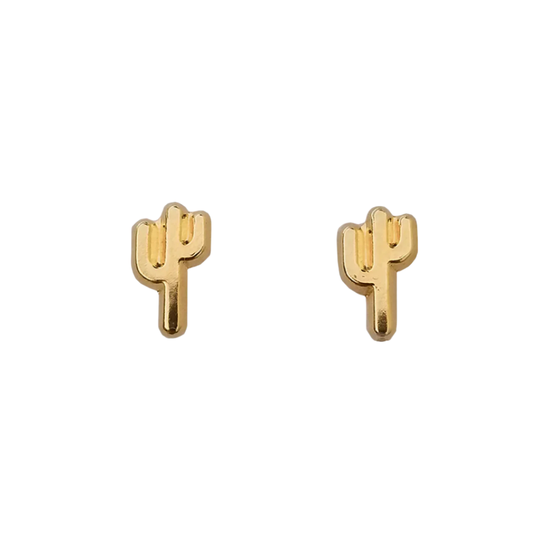 Aretes Cactus Oro 10k, Tipo Broquel
