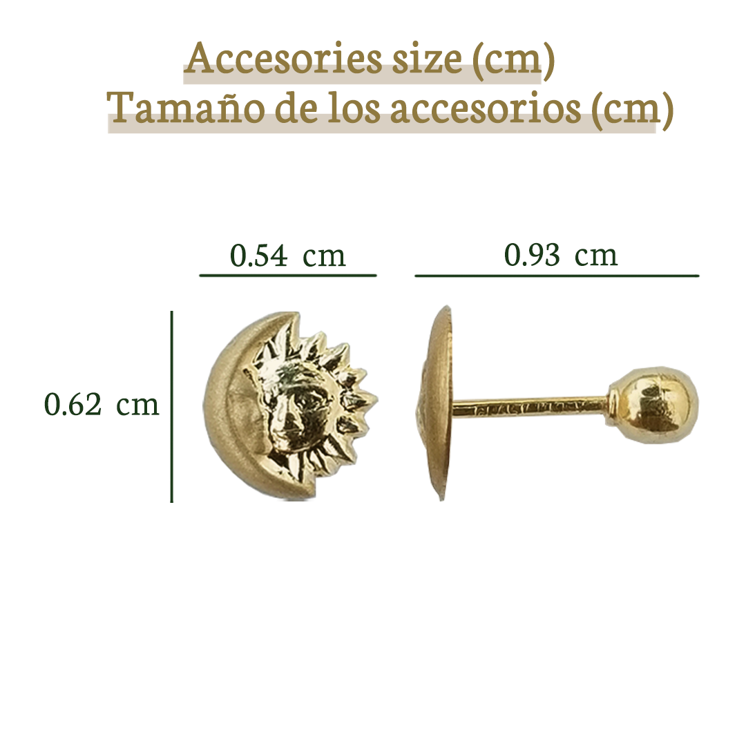 Broquel Eclipse, Oro 10k (Par de Aretes)
