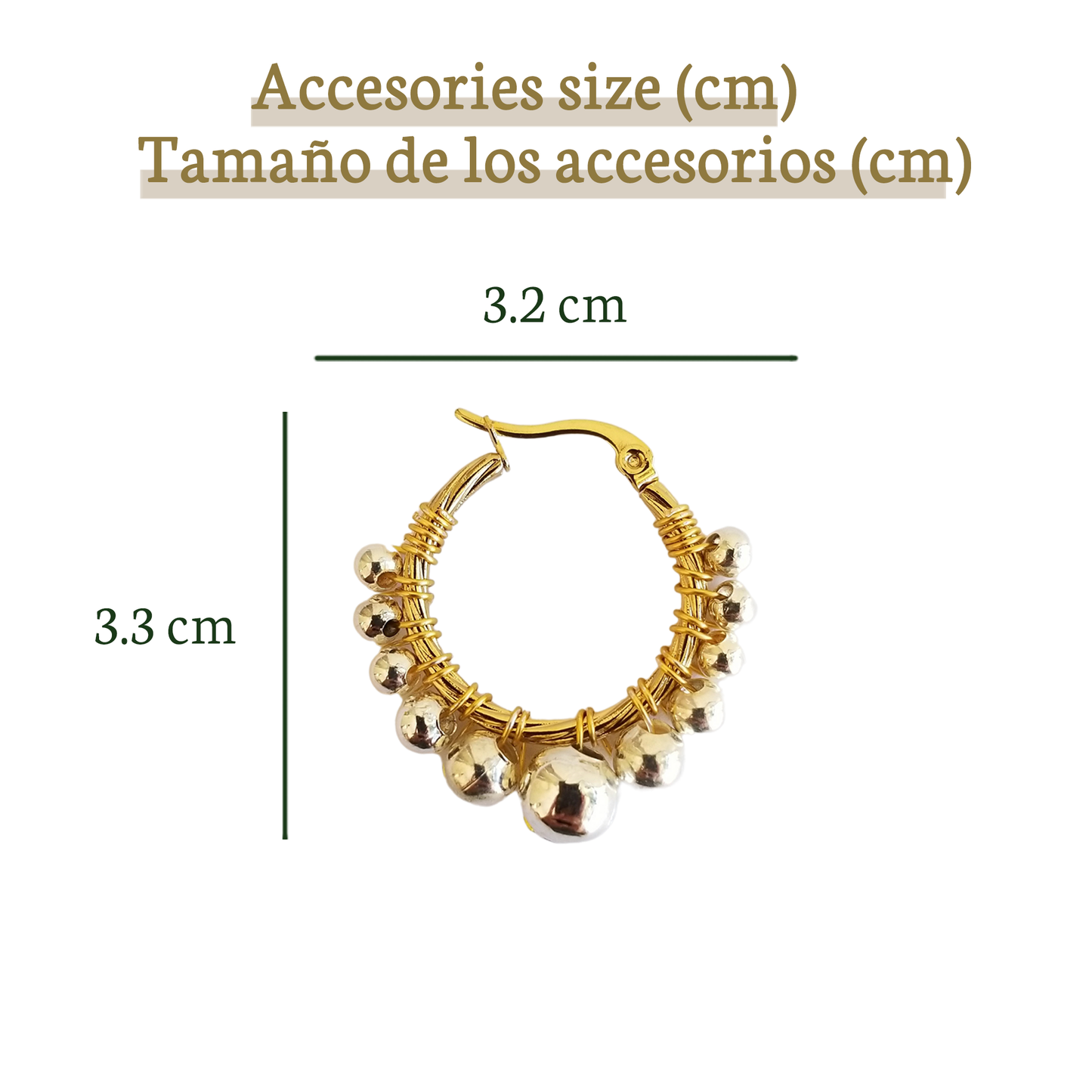 Silver + Gold Hoops M