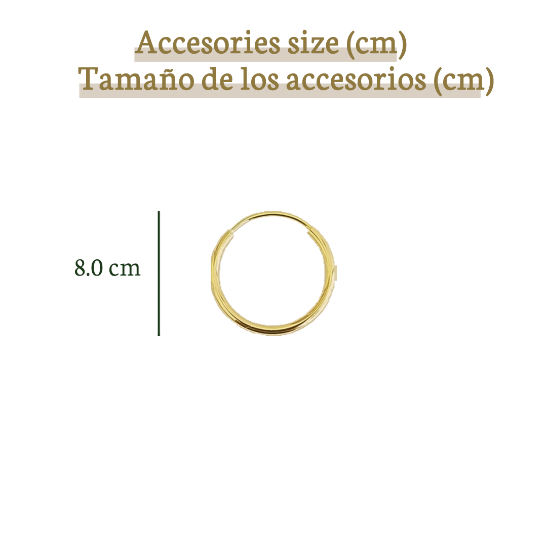Arracada 0.8 cm, Oro 10k (Par de Aretes)
