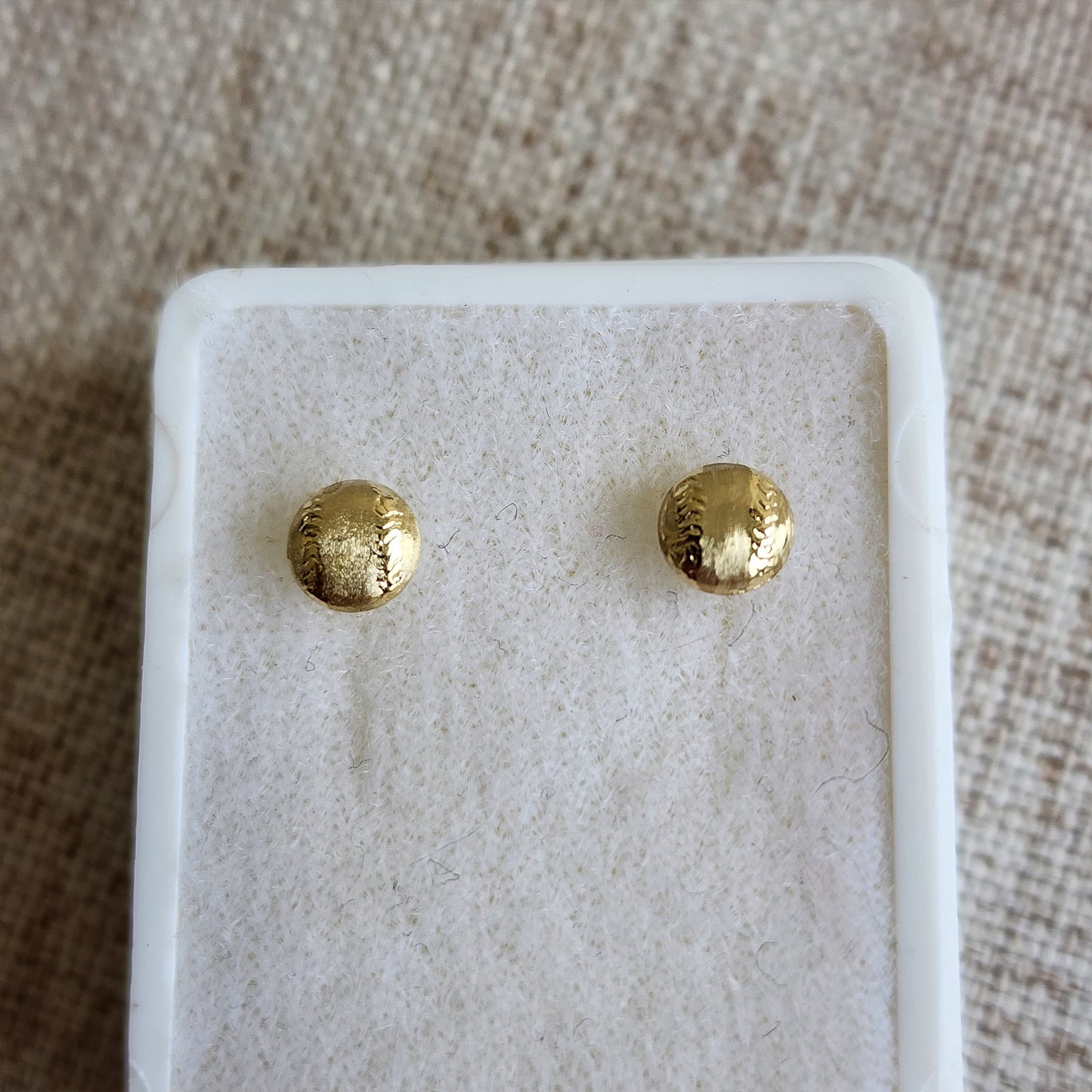 Aretes Pelota Beisbol, Oro 10k Tipo Broquel