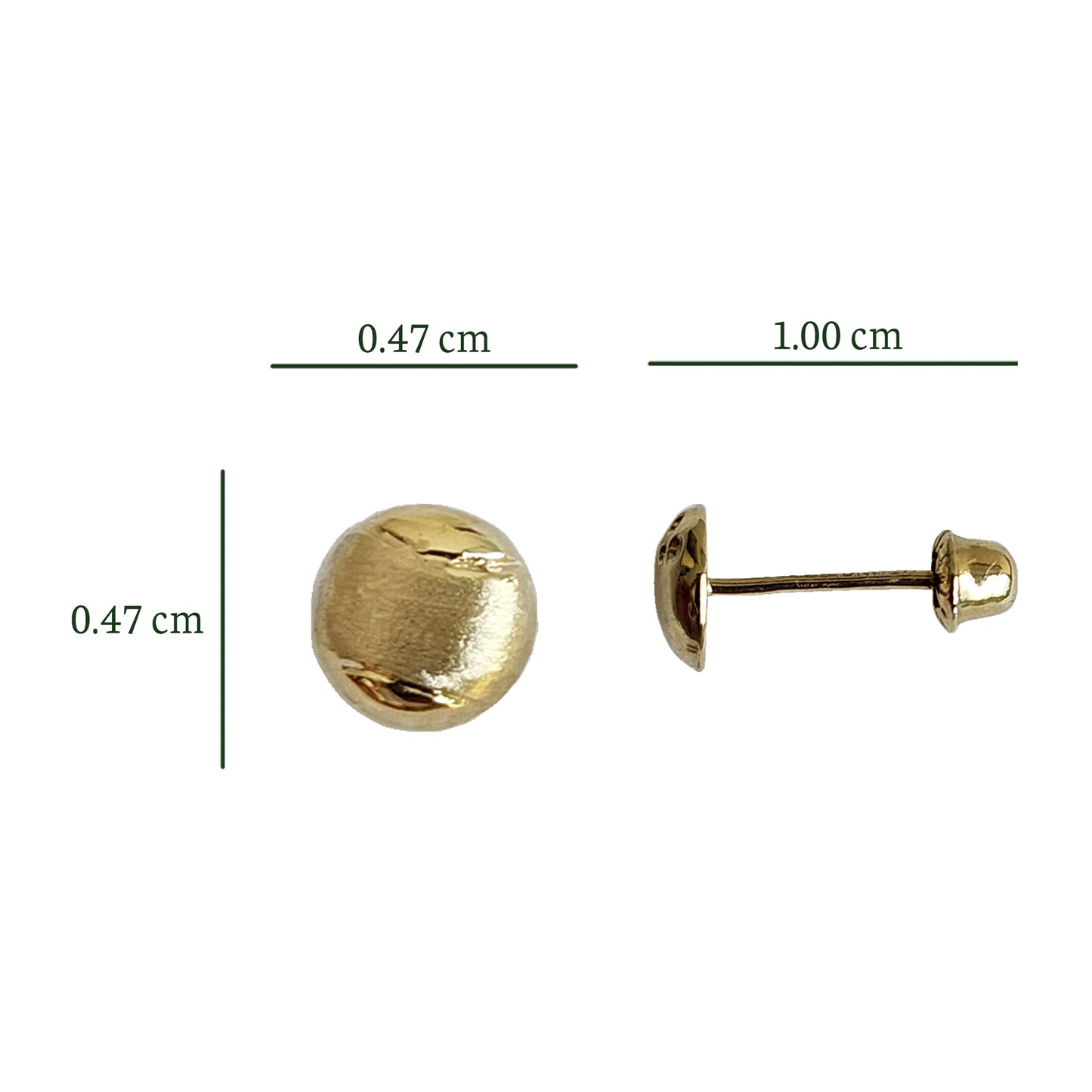 Aretes Tenis Pelota Y Raqueta, Oro 10k Tipo Broquel
