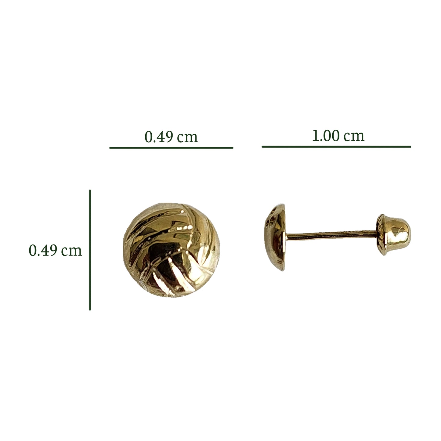 Aretes Balón Voleibol, Oro 10k Tipo Broquel