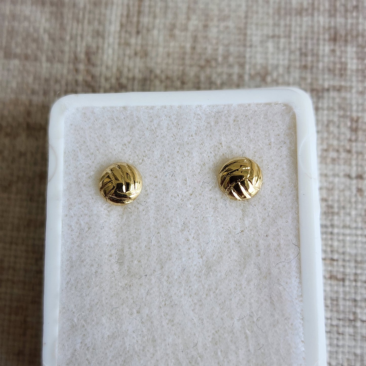 Aretes Balón Voleibol, Oro 10k Tipo Broquel